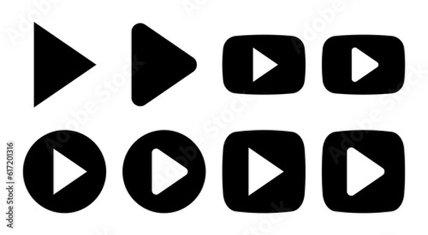 Fototapeta Play Icon set illustration. Play button sign and symbol