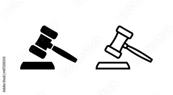 Fototapeta Gavel icon vector. judge gavel icon. auction hammer