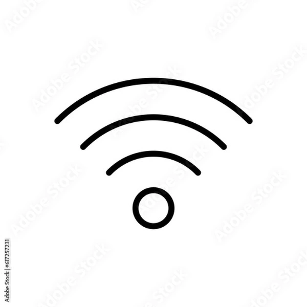 Fototapeta Wifi or wireless vector line icon, editable stoke