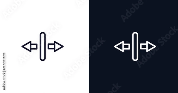 Fototapeta increasing icon. Thin line increasing icon from user interface collection. Outline vector isolated on dark blue and white background. Editable increasing symbol can be used web and mobile