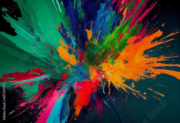 Fototapeta A colrful explosion of color, in the style of color splash. Generative AI