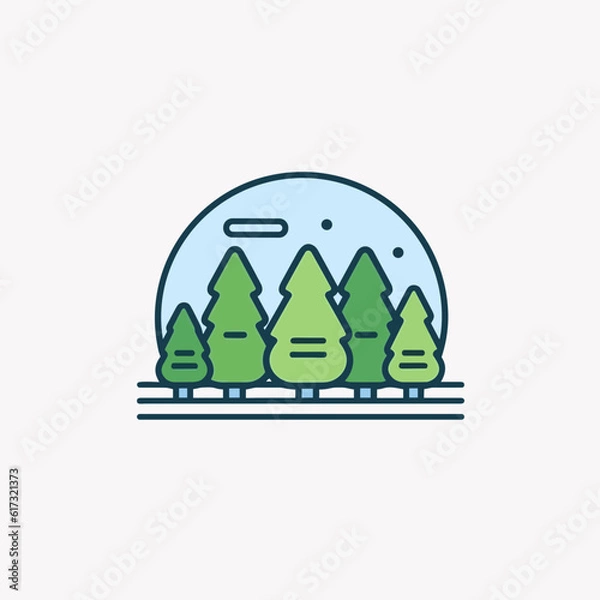 Obraz Minimalistic Forest Vector Design. Crisp & Pixel-Perfect.