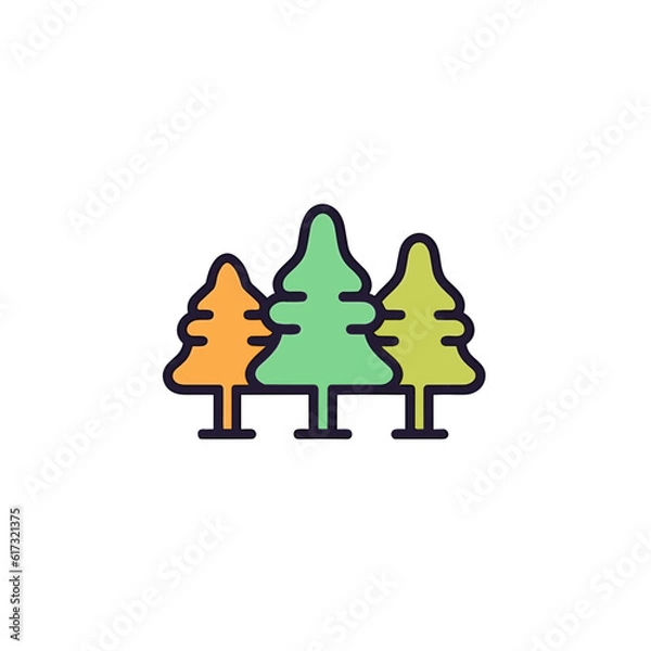 Obraz Minimalistic Forest Vector Design. Crisp & Pixel-Perfect.