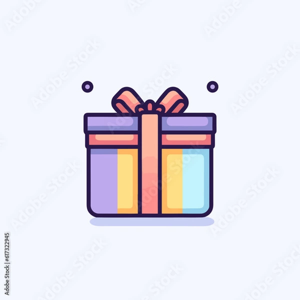 Obraz Minimalistic Gift Box Icon. Crisp Design. Vector Illustration.