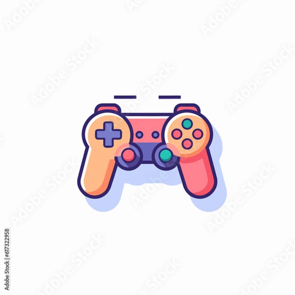 Obraz Game Controller Icon on White Background. Illustration.