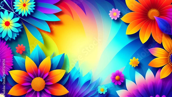 Obraz colorfully background with flowers