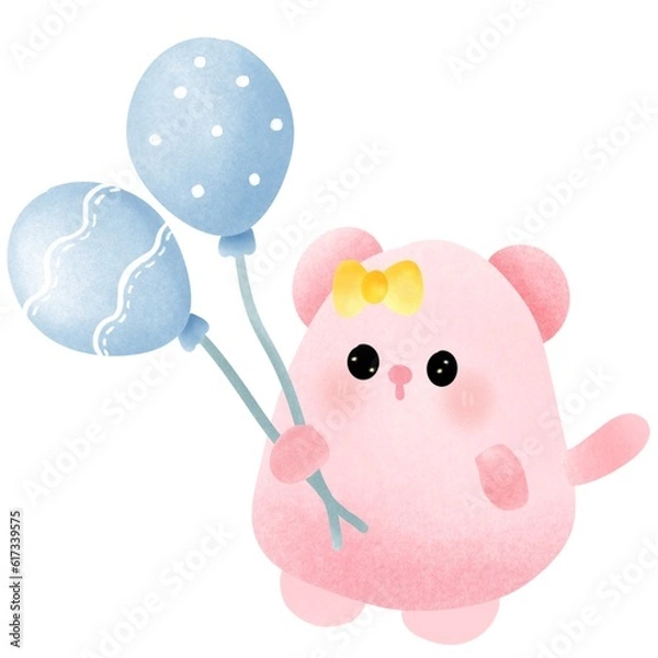 Obraz toy bear with balloons