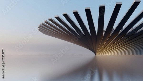 Obraz 3d render abstract architecture background building geometric shape