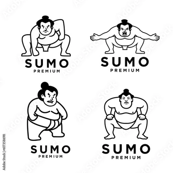 Obraz Sumo set collection mascot logo icon design illustration