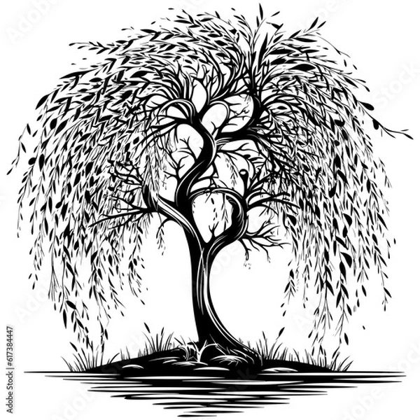 Obraz Willow Tree Black and White