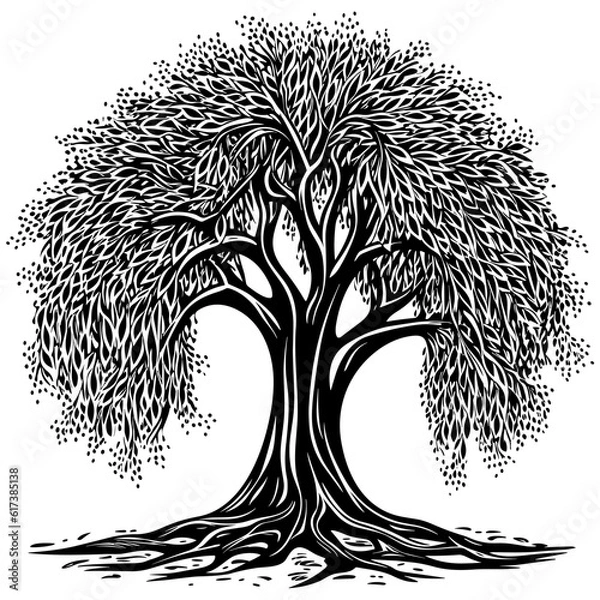 Obraz Willow Tree Black and White