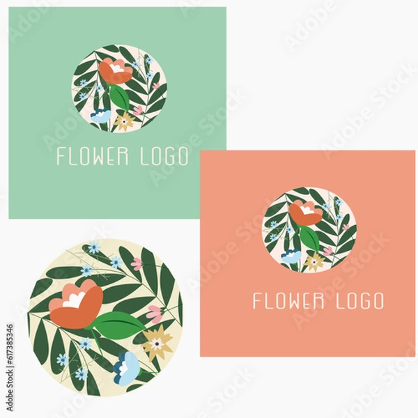 Obraz Logo with flowers