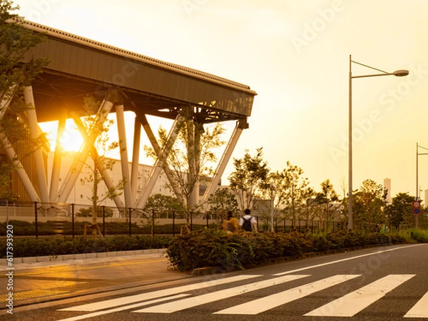 Obraz 夕日の有明テニスの森公園