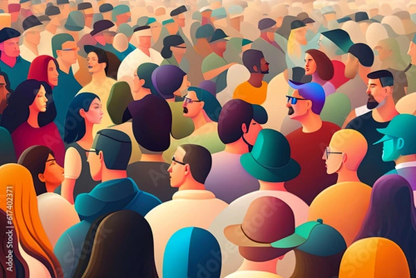 Fototapeta Confusion of People in Abstract Style