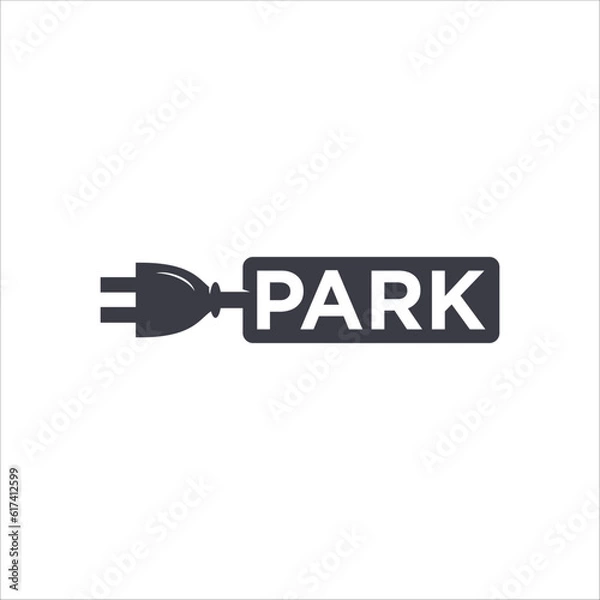 Obraz e park logo design template vector electric