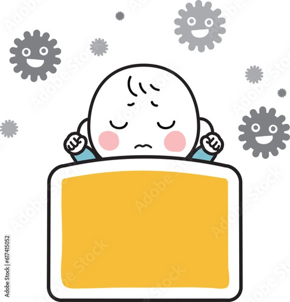 Obraz 赤ちゃんとほこりのイラスト