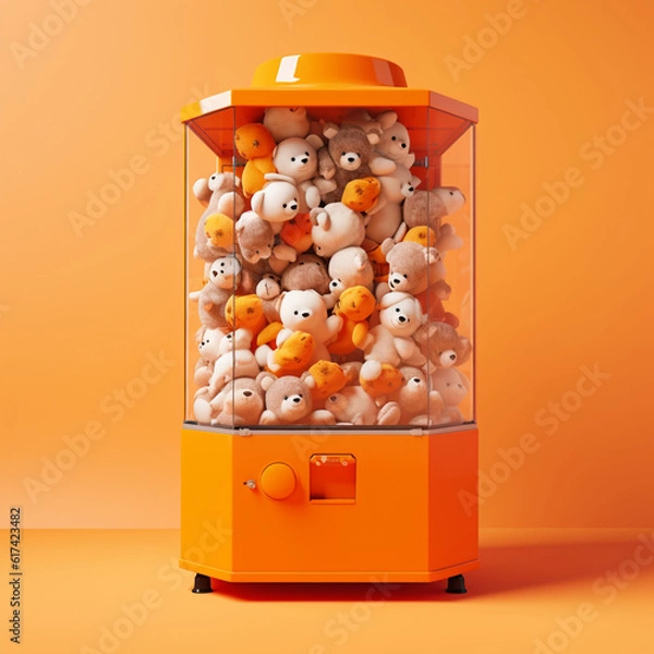 Obraz Claw machine with stuffed animals. Generative AI.