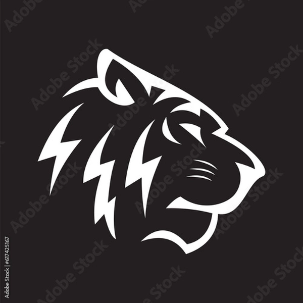Obraz tiger head vector illustration on black background