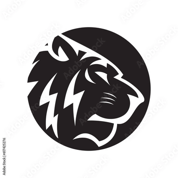 Obraz tiger head vector illustration on black background