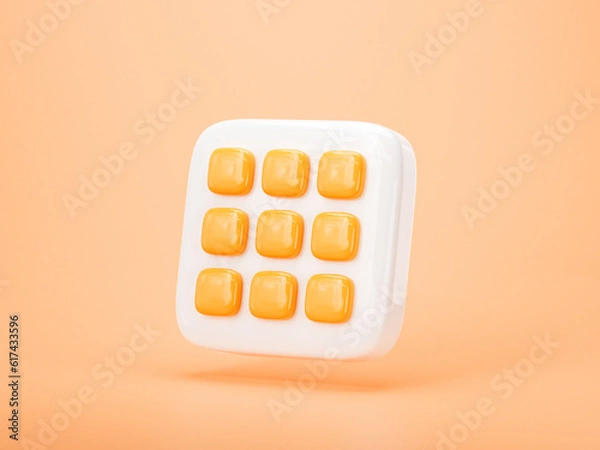 Obraz Stunning icons and dynamic visuals for mobile apps, web design, and user interface. app homepage, all application icon on yellow background