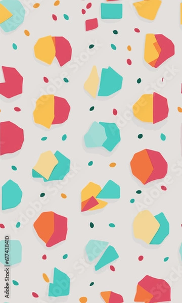 Fototapeta seamless pattern with colorful hearts, colorful shapes created with generative AI