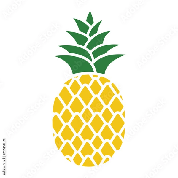 Fototapeta Pineapple colorful icon isolated on white background