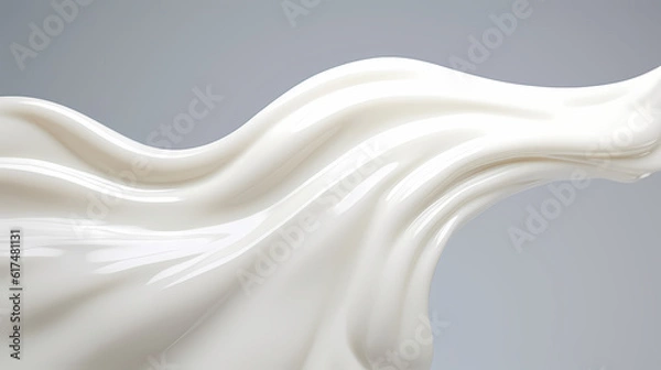Fototapeta Artful representation of milk splash transforming into a wave of yogurt and cream, generative by AI.