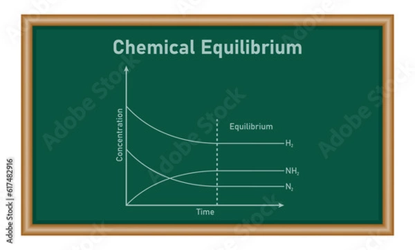 Fototapeta Model experiment for the dynamic aspect of a chemical equilibrium. Chemical equilibrium. mathematics resources for teachers and students.