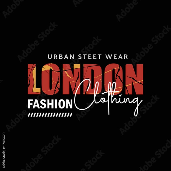 Fototapeta urban steet wear London fashion clothing brand vector t shirt design 