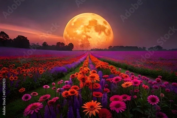 Obraz sunset over the field