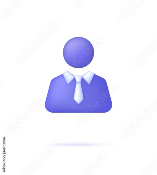 Obraz 3D Avatar icon. Businessman in suit. Leader success, management concept.