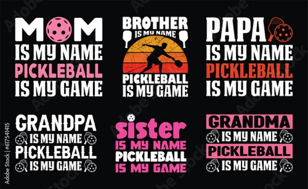 Fototapeta Pickleball T shirt Design Bundle, Vector Pickleball T shirt  design, Pickleball shirt,  Pickleball typography T shirt design Collection