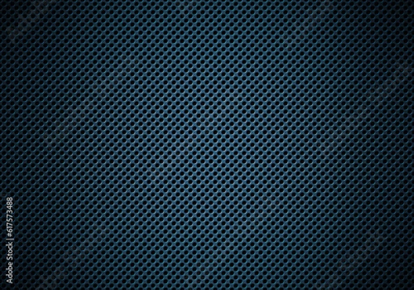 Fototapeta Abstract modern blue perforated metal plate textured material design for background, wallpaper, graphic design