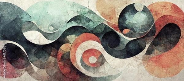 Obraz abstract geometric graphic background wallpaper, Generative ai.