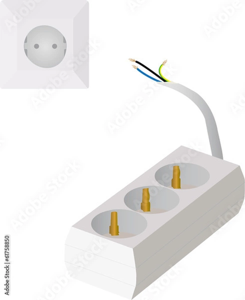 Obraz Steckdose und Verlängerung