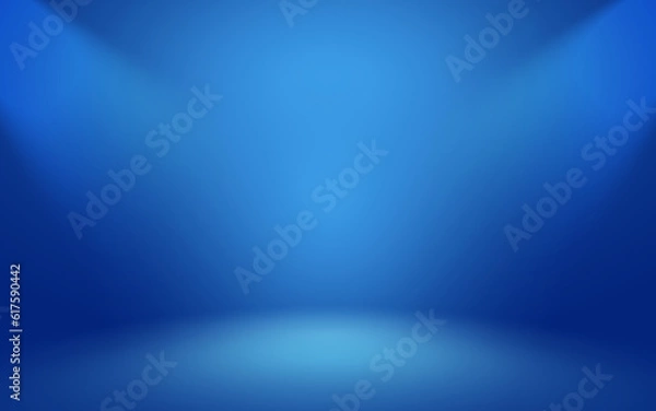 Fototapeta Empty dark blue room with Luxury blue gradient background for display your product