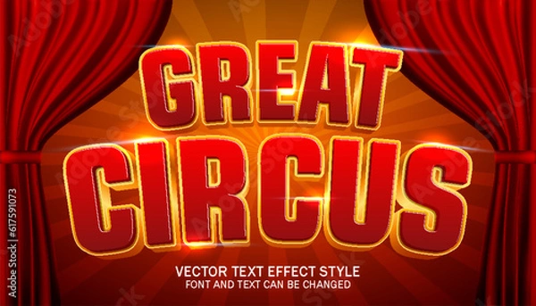 Obraz circus carnival festival steampunk style typography editable text effect font style template background design