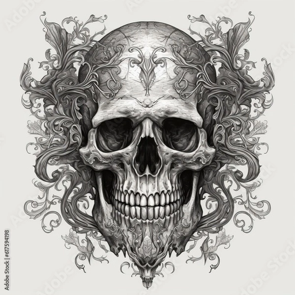 Obraz ドクロのイラスト,Generative AI AI画像