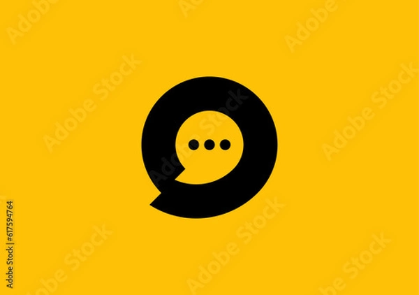Fototapeta Engage in seamless communication with our clean chat symbol, featuring a bold and smooth logomark design