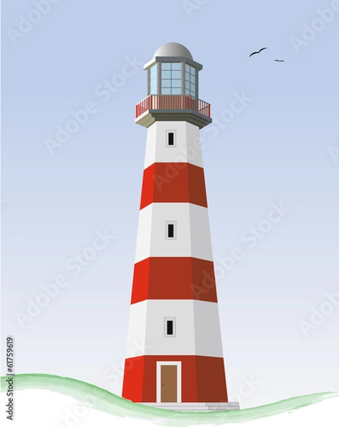 Fototapeta Leuchtturm mit Landschaft