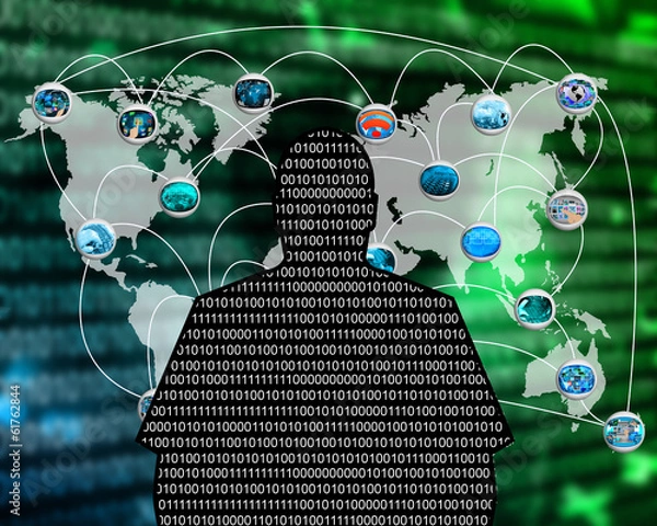 Obraz Man - binary code