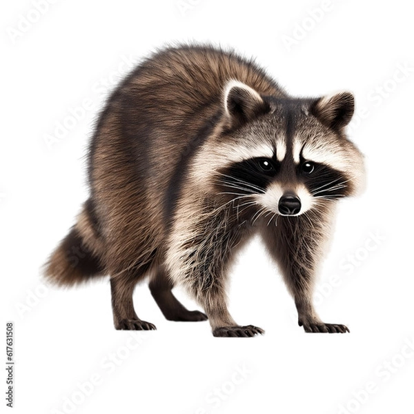 Fototapeta Raccoon isolated on transparent background. Generative AI
