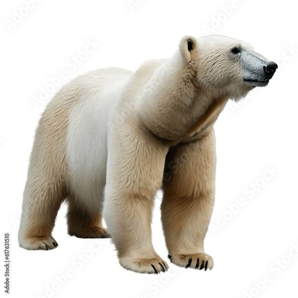 Fototapeta polar bear isolated on white. Generative AI
