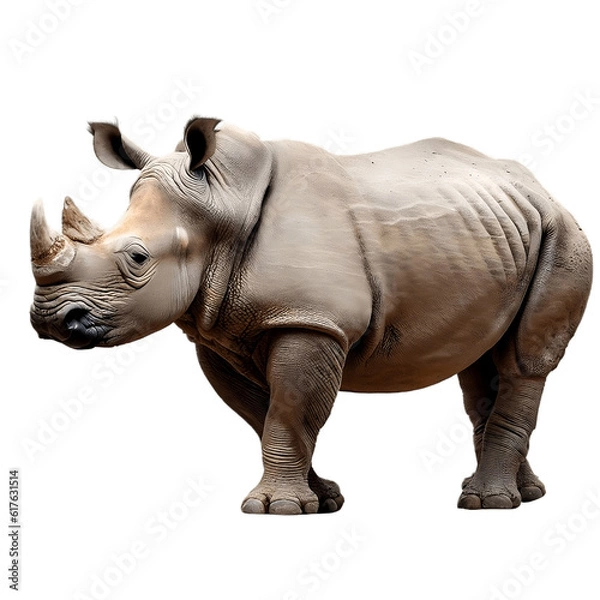 Fototapeta rhino isolated on white background. Generative AI