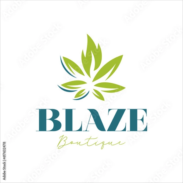 Obraz blaze fire cannabis logo design