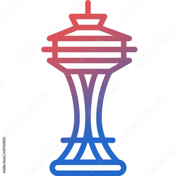Obraz space needle gradient line icon