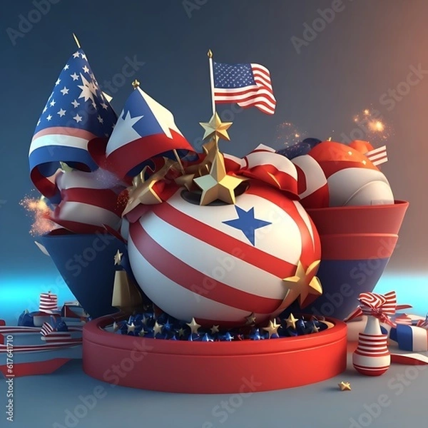 Fototapeta Independence day generative ai