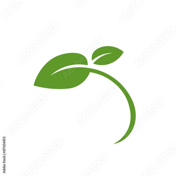 Obraz Green leaf ecology nature element vector icon. Leaf icon.