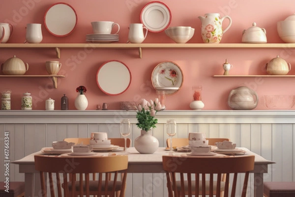Obraz a dining room with a sweet and cute color