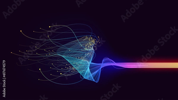 Fototapeta Abstract lines big data connection vector background